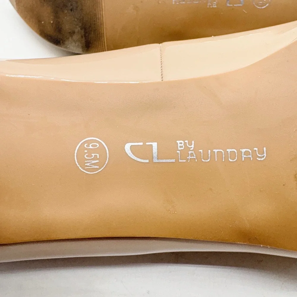 CL by Laundry Maca Nude Patent Peep Toe Platform‎ Pumps Heels Womens 9.5M